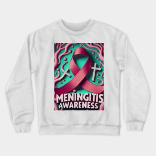 Meningitis Awareness Ribbon with Veins Crewneck Sweatshirt